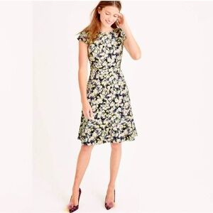 J. Crew Floral Print Short Sleeve Dress